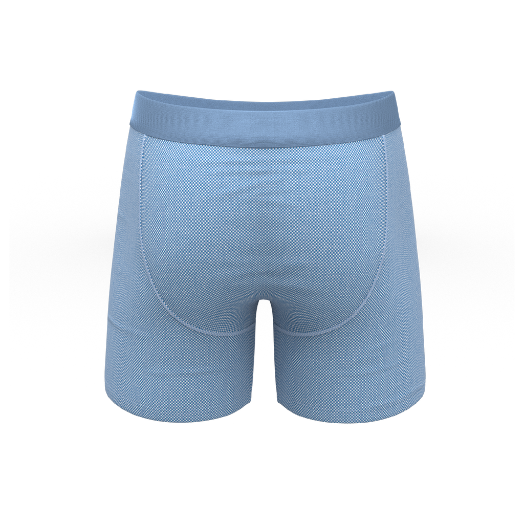 The Chambray All Day | Blue Chambray Ball Hammock® Pouch Underwear With Fly - Shinesty