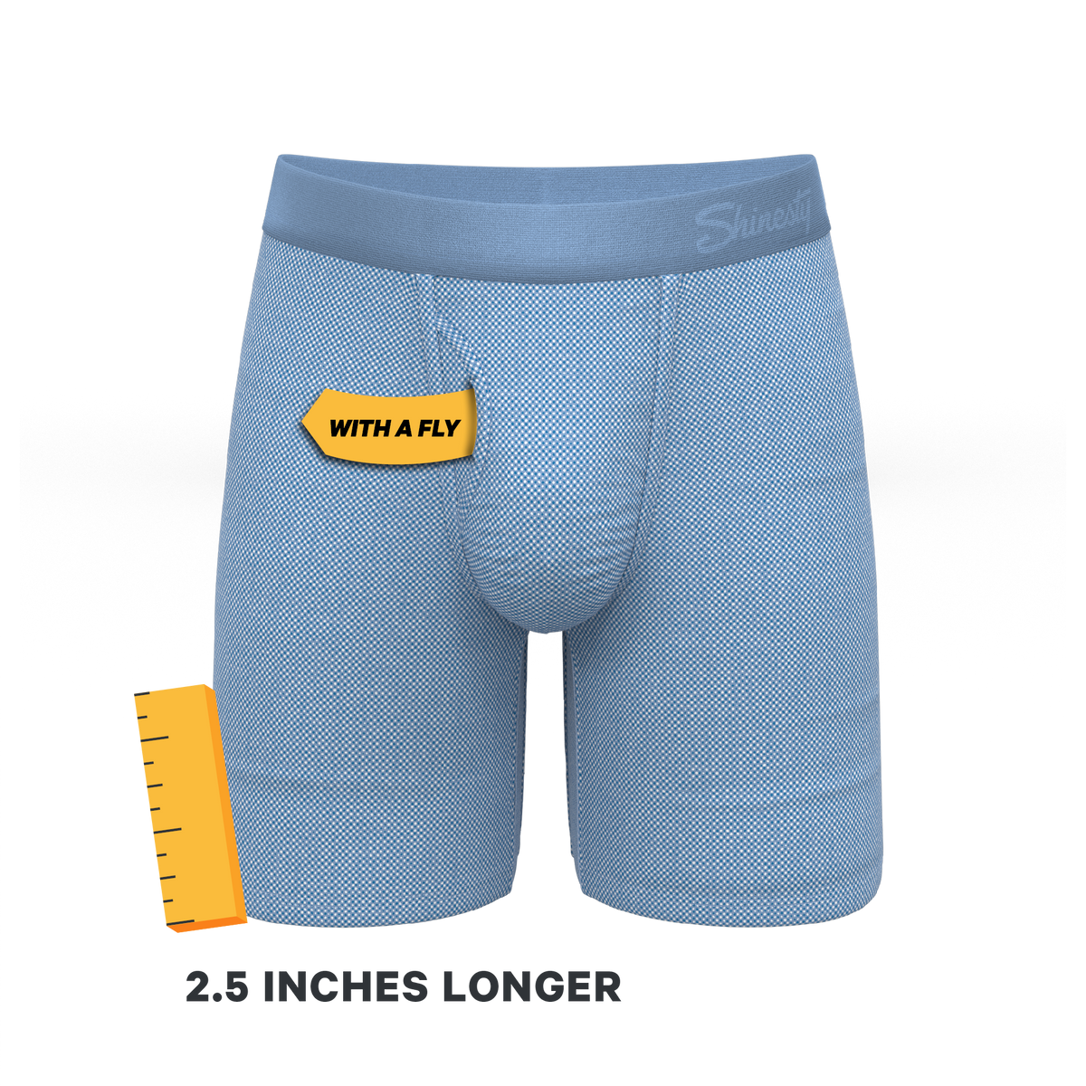 The Chambray All Day | Blue Chambray Ball Hammock® Boxer - Long Leg - Shinesty