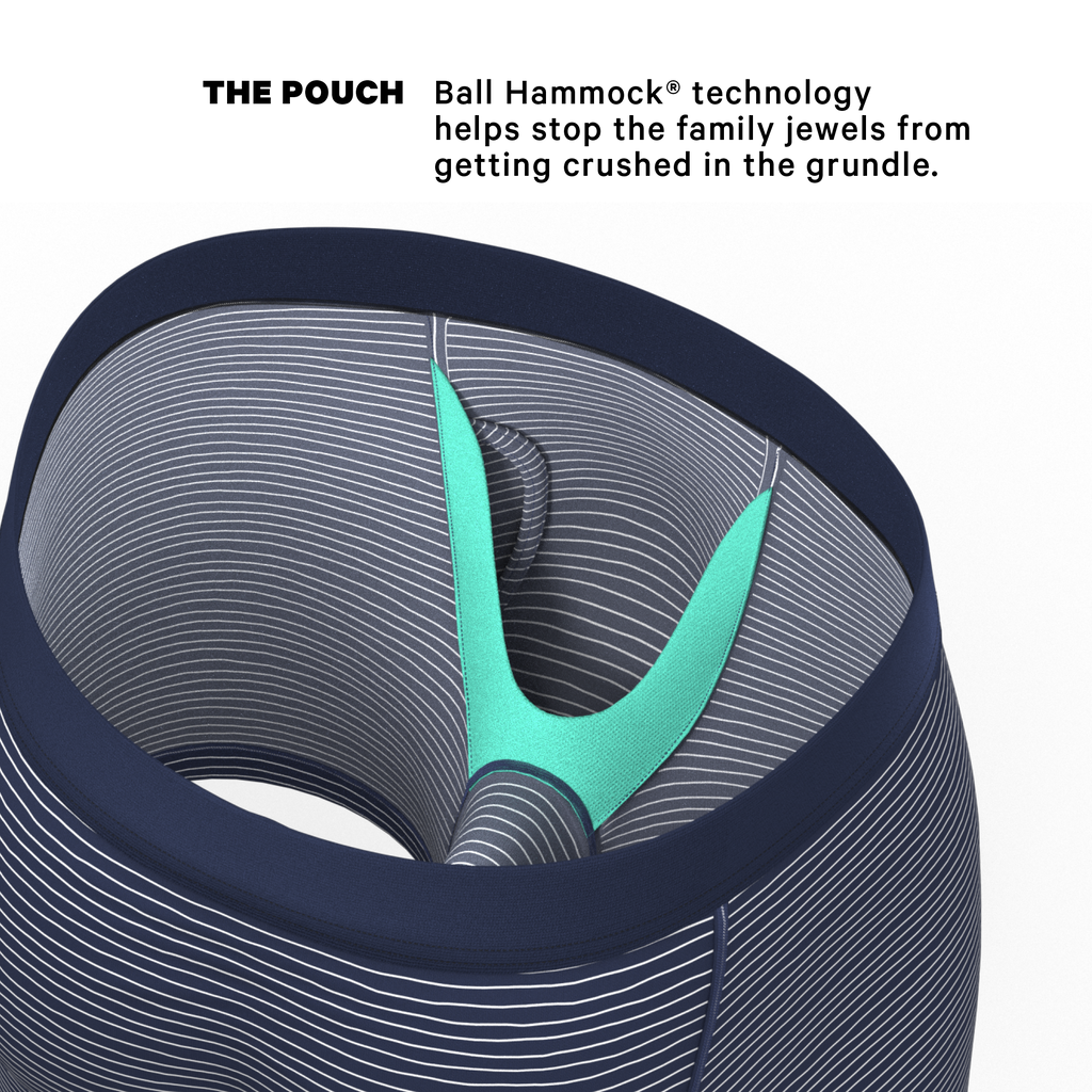 The Cheek Streak | White Stripe Ball Hammock® Pouch Underwear With Fly - Shinesty