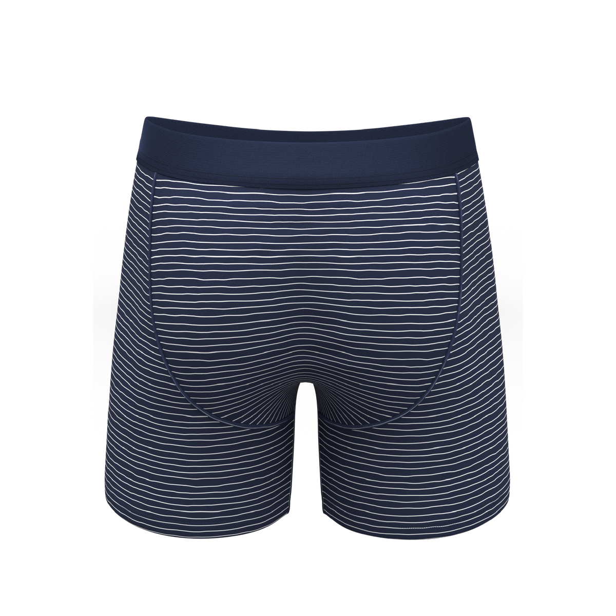 The Cheek Streak | White Stripe Ball Hammock® Pouch Underwear With Fly - Shinesty