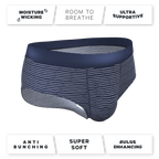 The Cheek Streak | White Stripe Ball Hammock® Pouch Underwear Briefs - Shinesty
