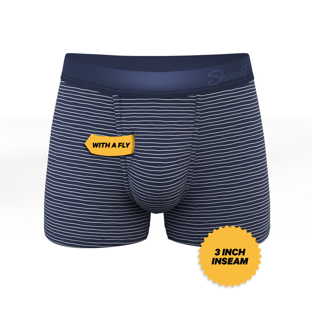 The Cheek Streak | White Stripe Ball Hammock® Pouch Trunks Underwear - Shinesty
