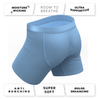 The Clear Skies | Light Blue Tonal Ball Hammock® Pouch Underwear With Fly - Shinesty