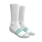 The Cloud 9 | White Stay Weird Heel Hammock™ Crew Socks - Shinesty