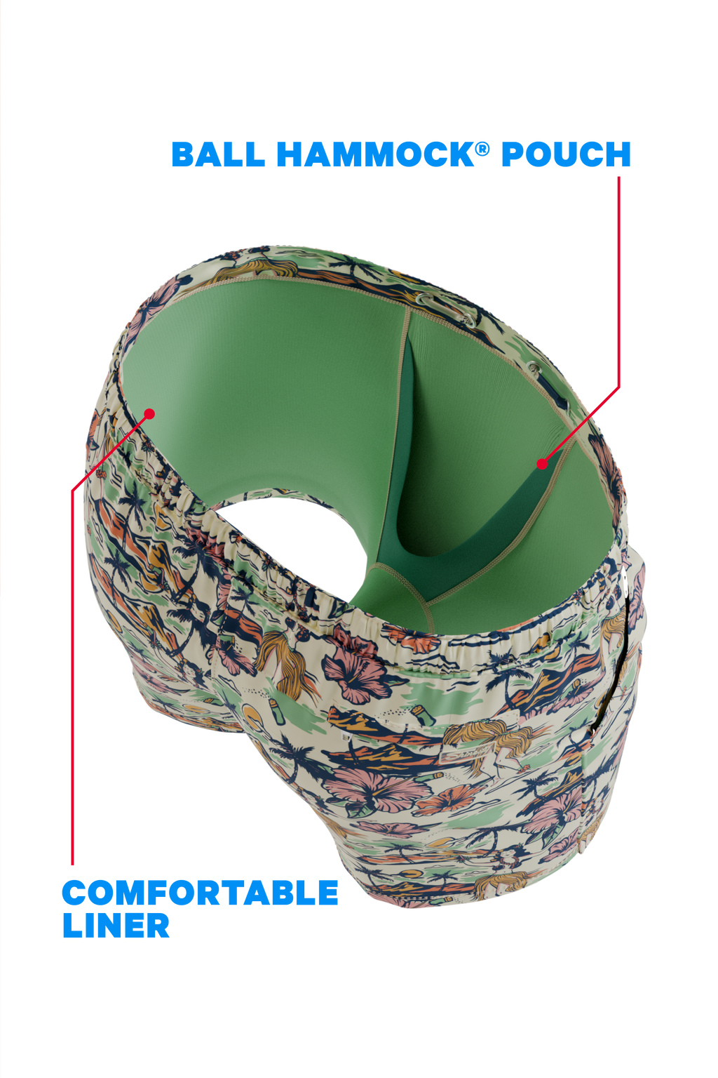 The Come Monday | Shinesty x Margaritaville® Ball Hammock® Pouch 8" Swim Trunks - Shinesty