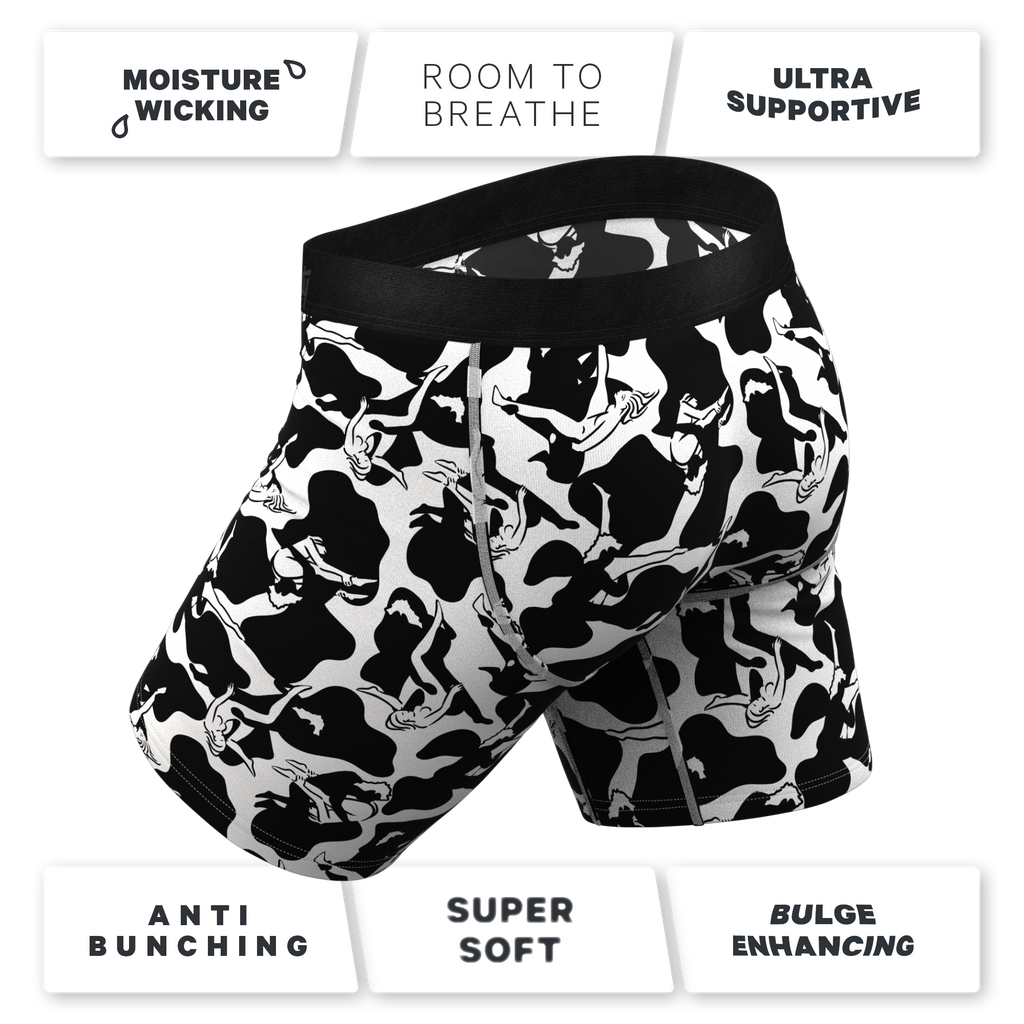 The Cowmasutra | Naughty Abstract Ball Hammock® Boxer - Long Leg - Shinesty