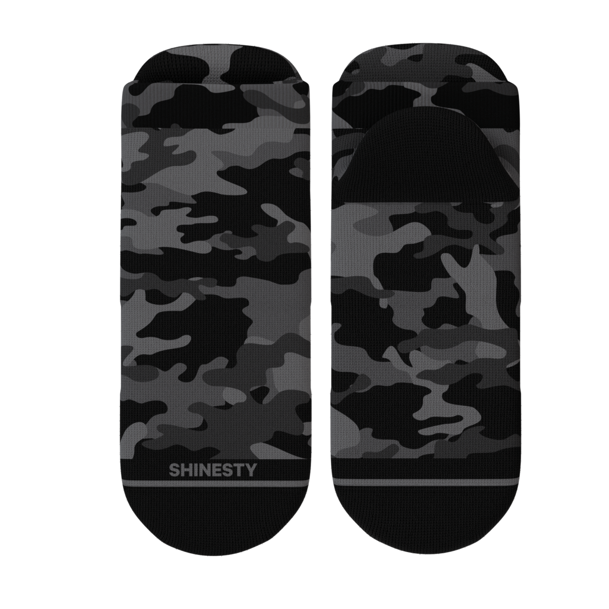 The Darkside | Black Camouflage Heel Hammock™ Ankle Socks - Shinesty