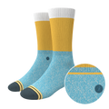 The Daybreak | Mustard and Blue Heel Hammock™ Crew Socks - Shinesty