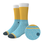The Daybreak | Mustard and Blue Heel Hammock™ Crew Socks - Shinesty