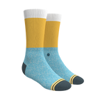 The Daybreak | Mustard and Blue Heel Hammock™ Crew Socks - Shinesty