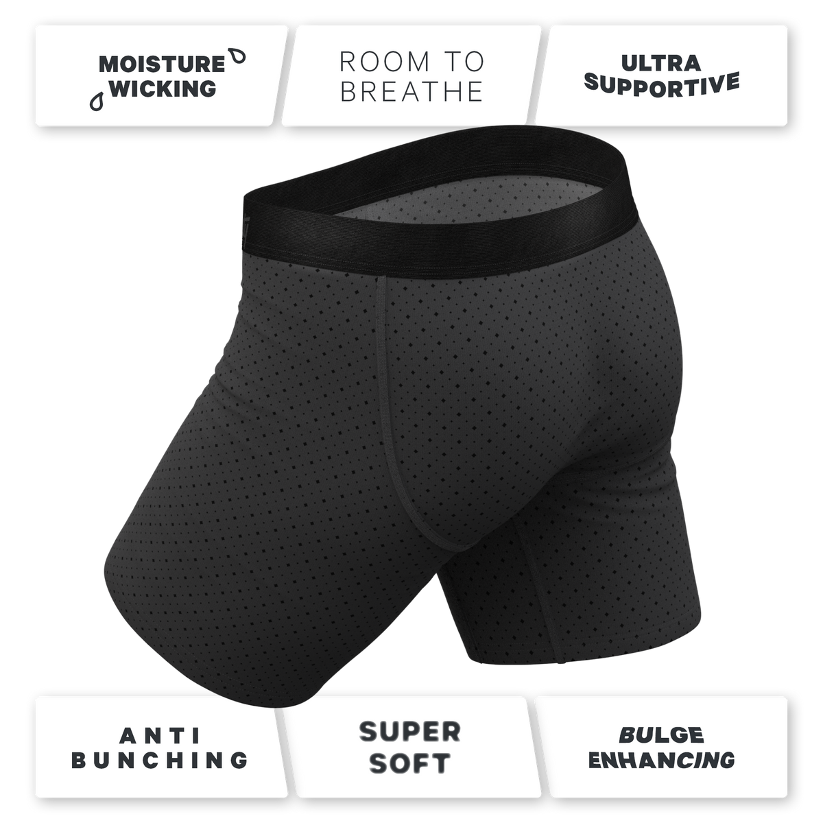 The Diamond Dog | Micro Diamonds Ball Hammock® Boxer - Long Leg - Shinesty