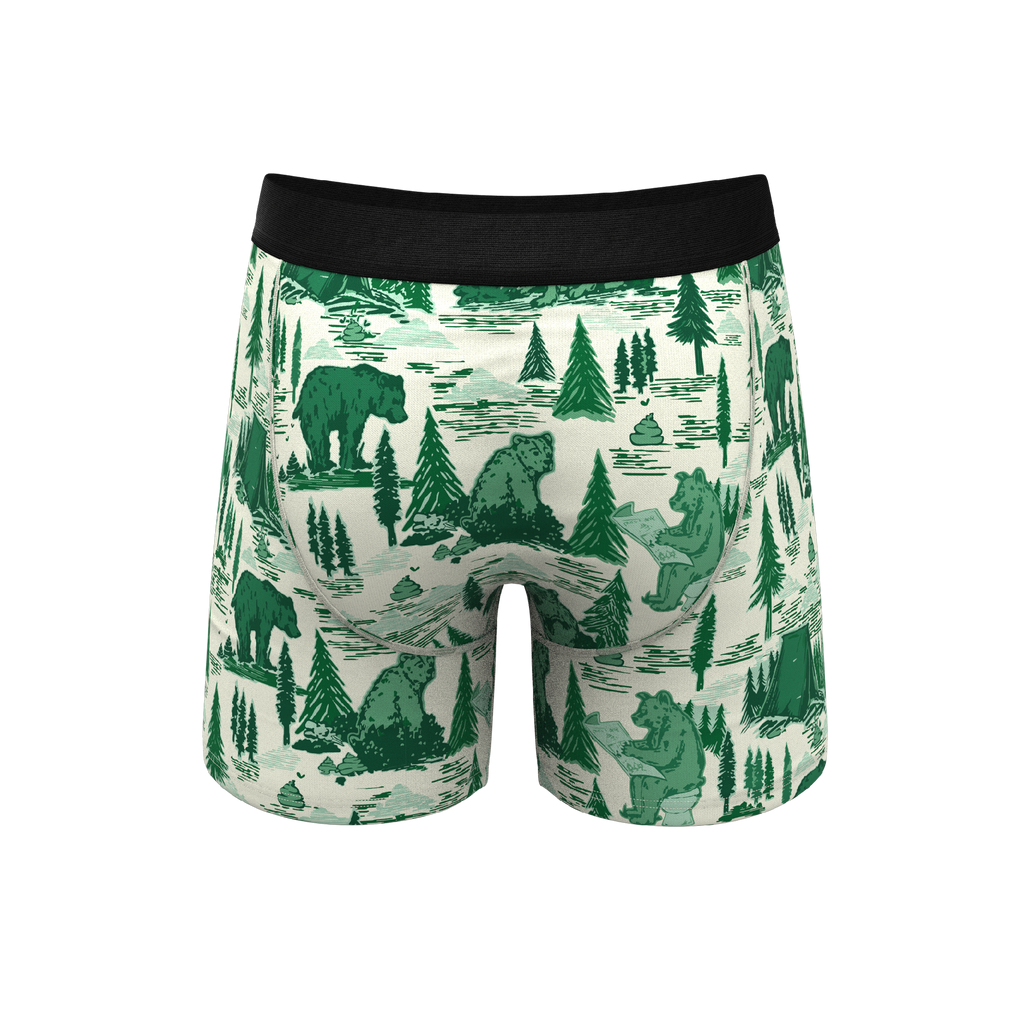 The Does A Bear | Green Toilet Bear Ball Hammock® Pouch Underwear With Fly - Shinesty