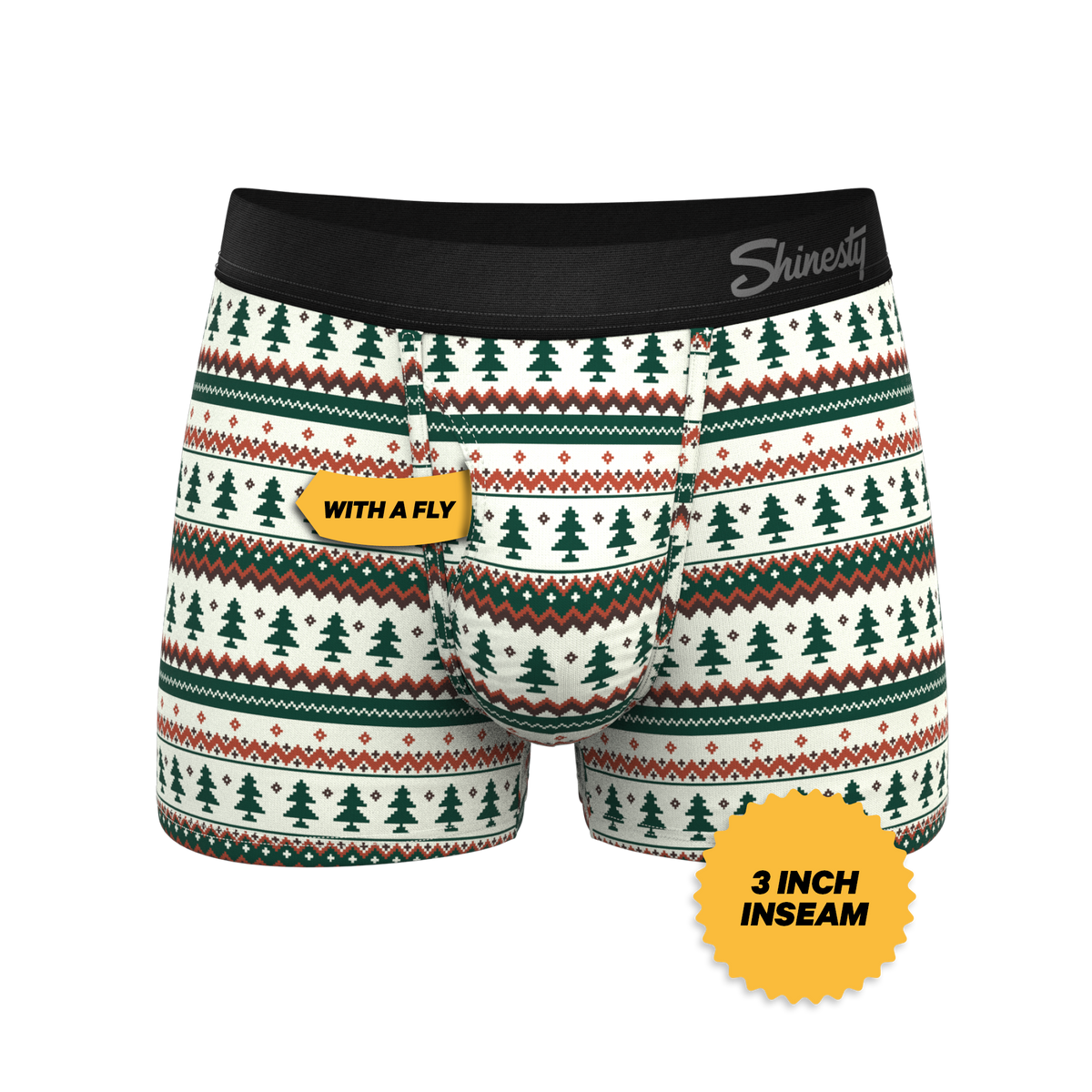 The Stuffed Stocking | Fair Isle Christmas Tree Ball Hammock® Pouch Trunks Underwear - Shinesty