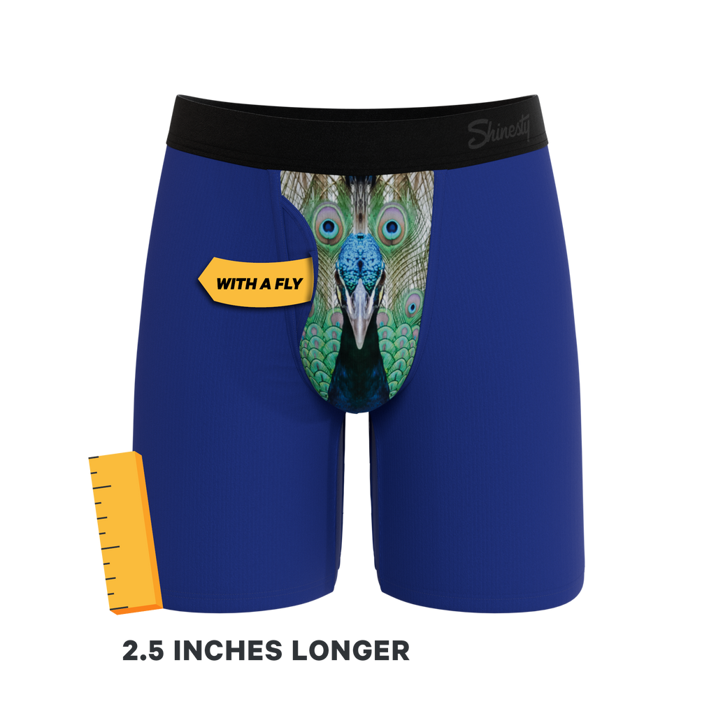 The Fancy Feather | Peacock Ball Hammock® Boxer - Long Leg - Shinesty