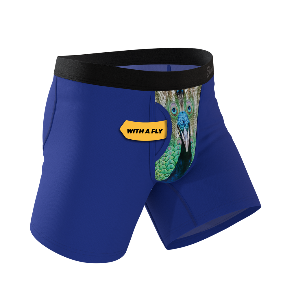 The Fancy Feather | Peacock Ball Hammock® Pouch Underwear With Fly - Shinesty