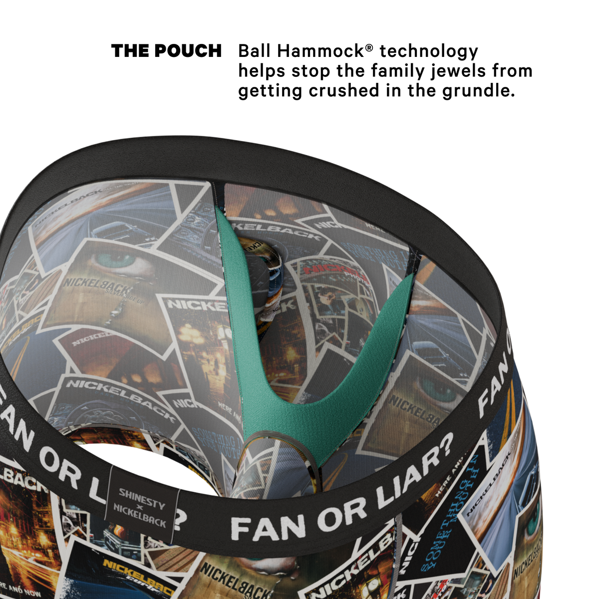 The Fan or Liar | Shinesty X Nickelback Albums Ball Hammock® Pouch Underwear With Fly - Shinesty