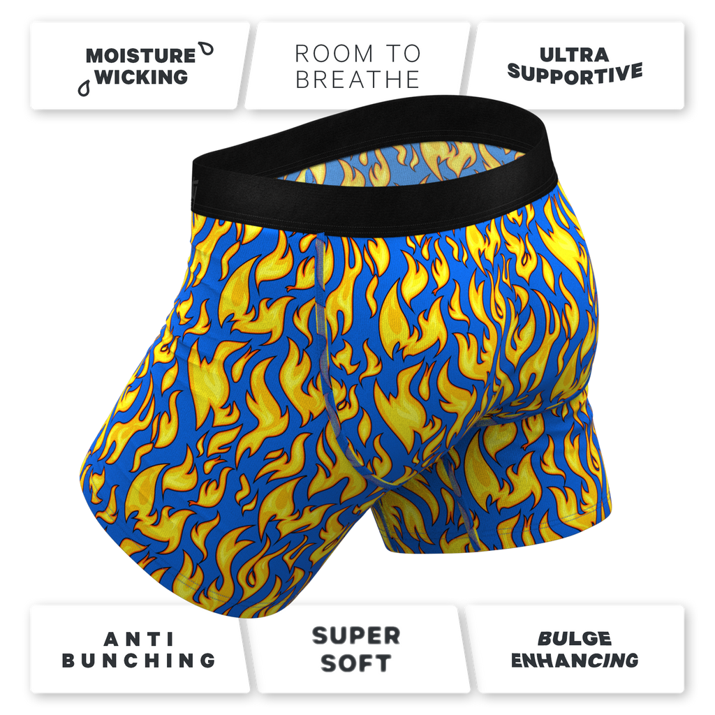 The Fire Crotch | Flames Ball Hammock® Pouch Underwear With Fly - Shinesty