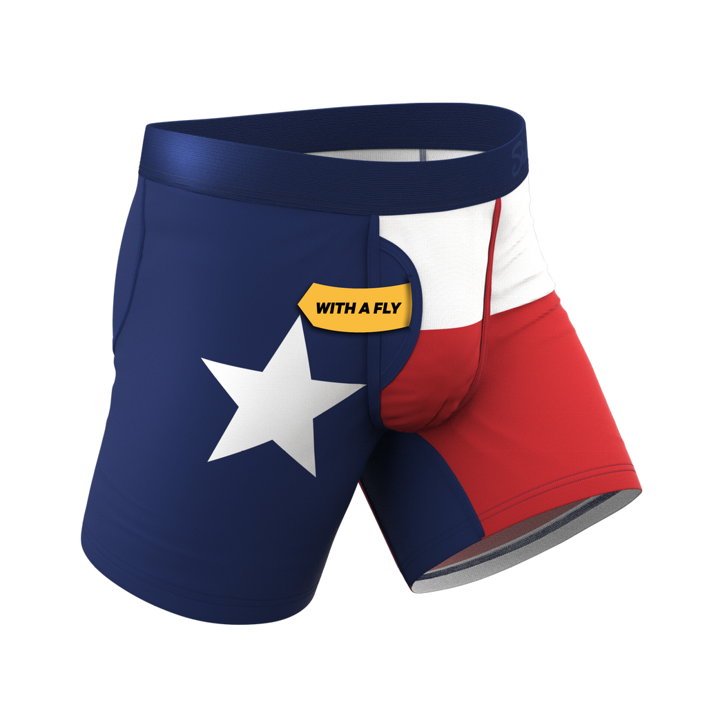 The First Rodeo | Texas Flag Ball Hammock® Pouch Underwear With Fly - Shinesty