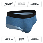 The Fleck Me | Heather Blue Flecked Ball Hammock® Pouch Underwear Briefs - Shinesty