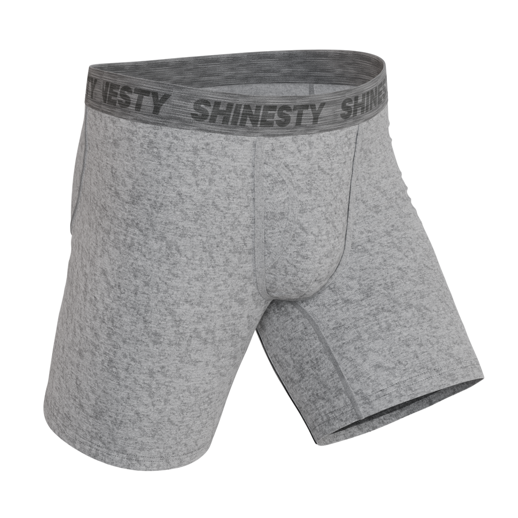 The Flintstone | Heather Grey and Black Ball Hammock® Boxer - Long Leg - Shinesty