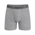 The Flintstone | Heather Grey and Black Ball Hammock® Pouch Underwear With Fly - Shinesty