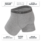 The Flintstone | Heather Grey and Black Ball Hammock® Pouch Underwear With Fly - Shinesty