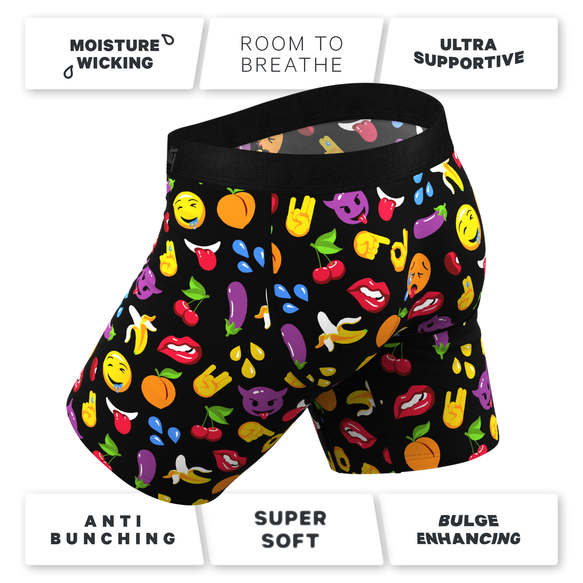 The Flirt | Emoji Ball Hammock® Boxer - Long Leg - Shinesty