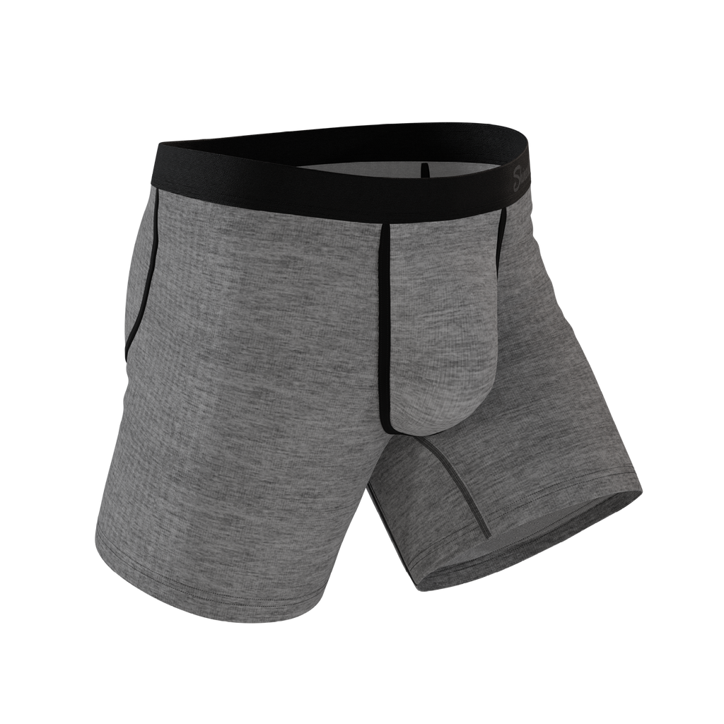 The Fog Horn | Light Heather Grey InflataBulge™ Pump Up Boxer Briefs - Shinesty