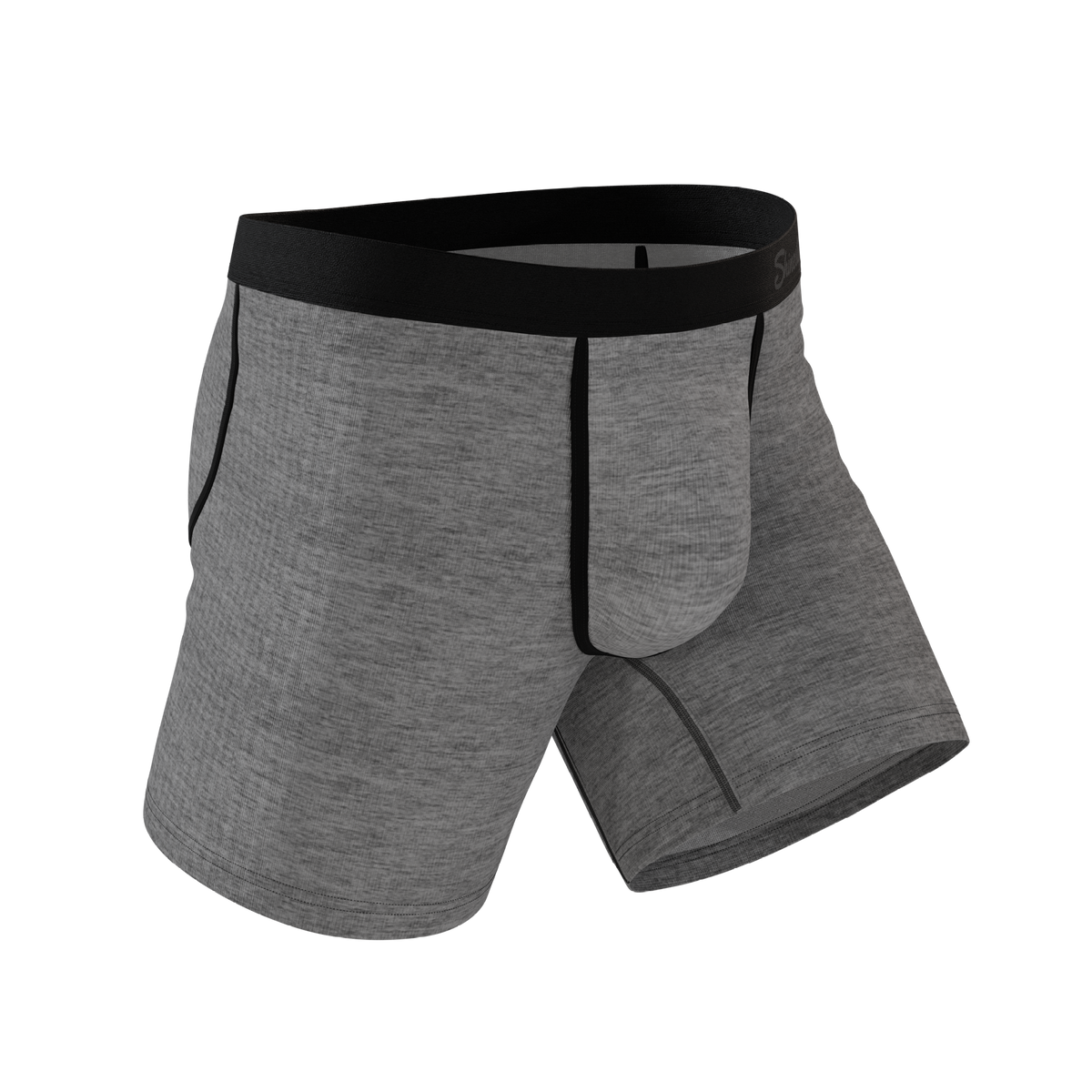 The Fog Horn | Light Heather Grey InflataBulge™ Pump Up Boxer Briefs - Shinesty