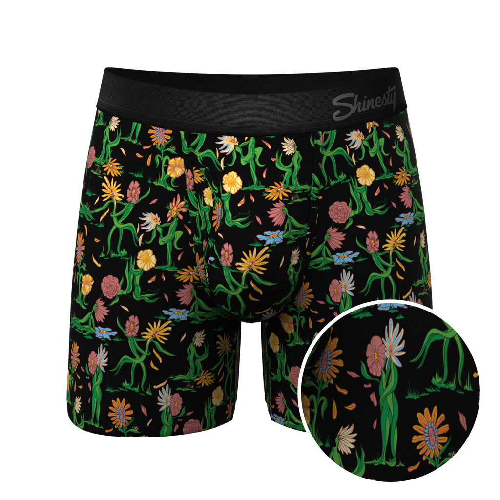 The Garden Of Breedin | Flower Print Ball Hammock® Pouch Underwear With Fly - Shinesty