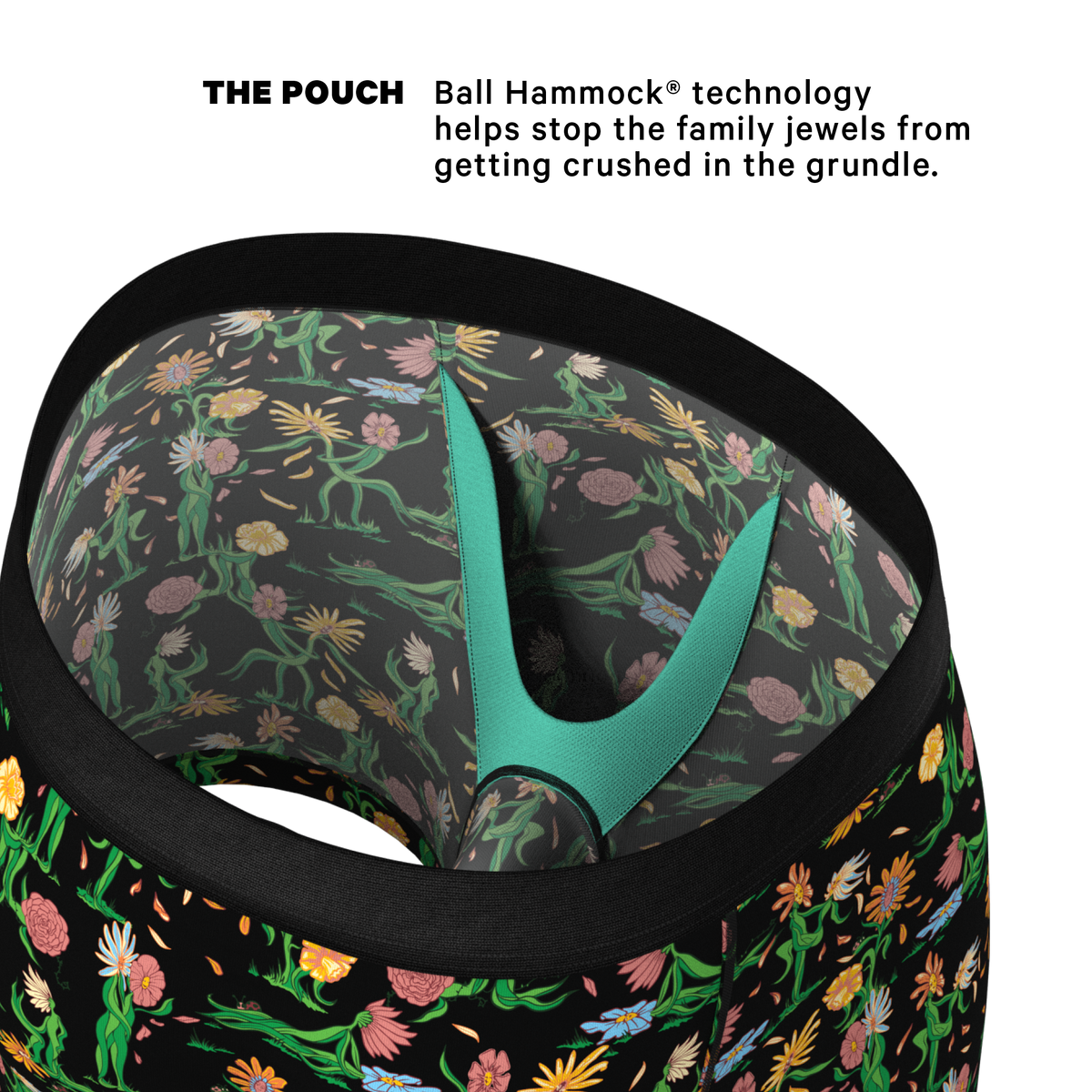 The Garden Of Breedin | Flower Print Ball Hammock® Pouch Underwear - Shinesty