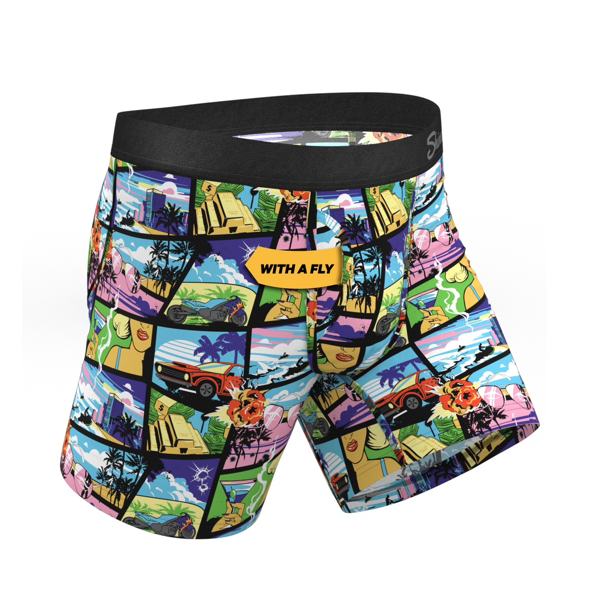 The Gas Pedal | Pop Art Ball Hammock® Pouch Underwear With Fly - Shinesty