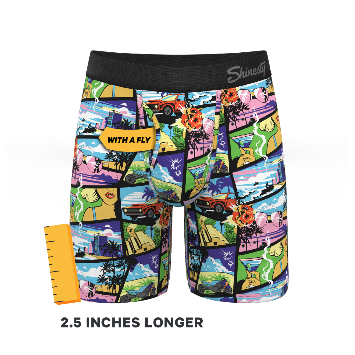 The Gas Pedal | Pop Art Ball Hammock® Boxer - Long Leg - Shinesty
