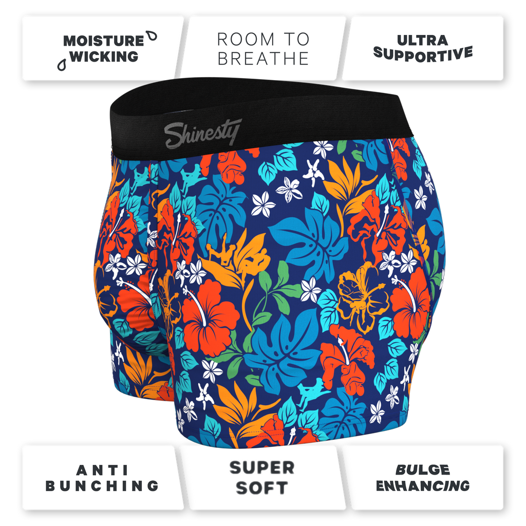The Get Lei'd | Naughty Tropical Ball Hammock® Pouch Trunks Underwear - Shinesty