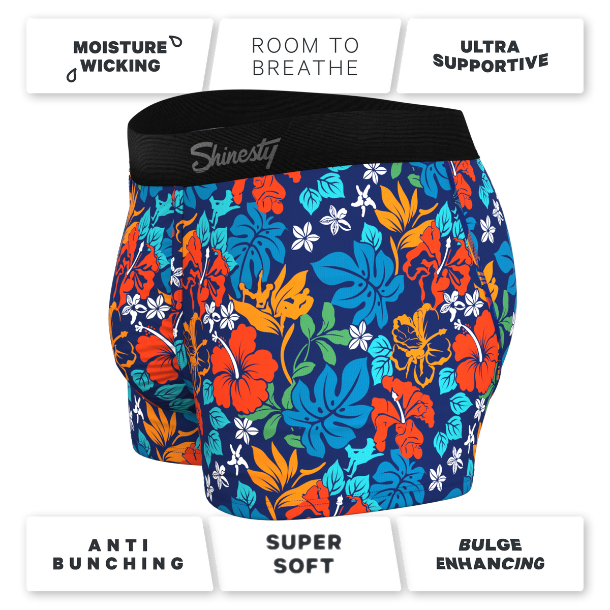 The Get Lei'd | Naughty Tropical Ball Hammock® Pouch Trunks Underwear - Shinesty