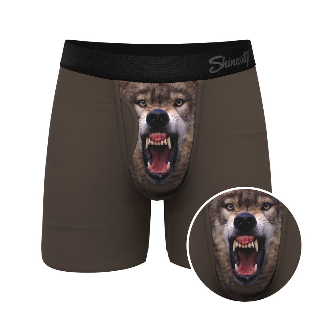 The Grey's Growl | Wolf Ball Hammock® Pouch Underwear With Fly - Shinesty