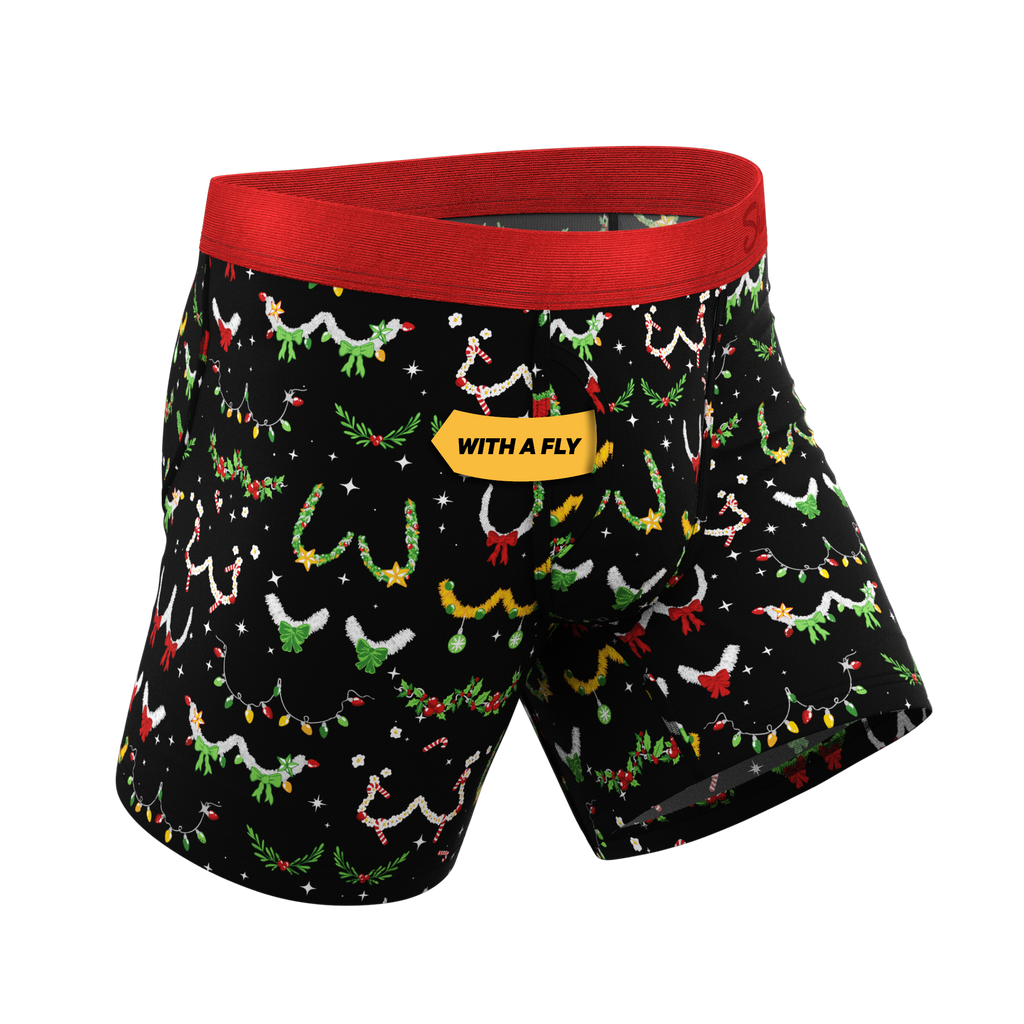 The Goodie Garland | Christmas Tinsel Busts Ball Hammock® Pouch Underwear With Fly - Shinesty