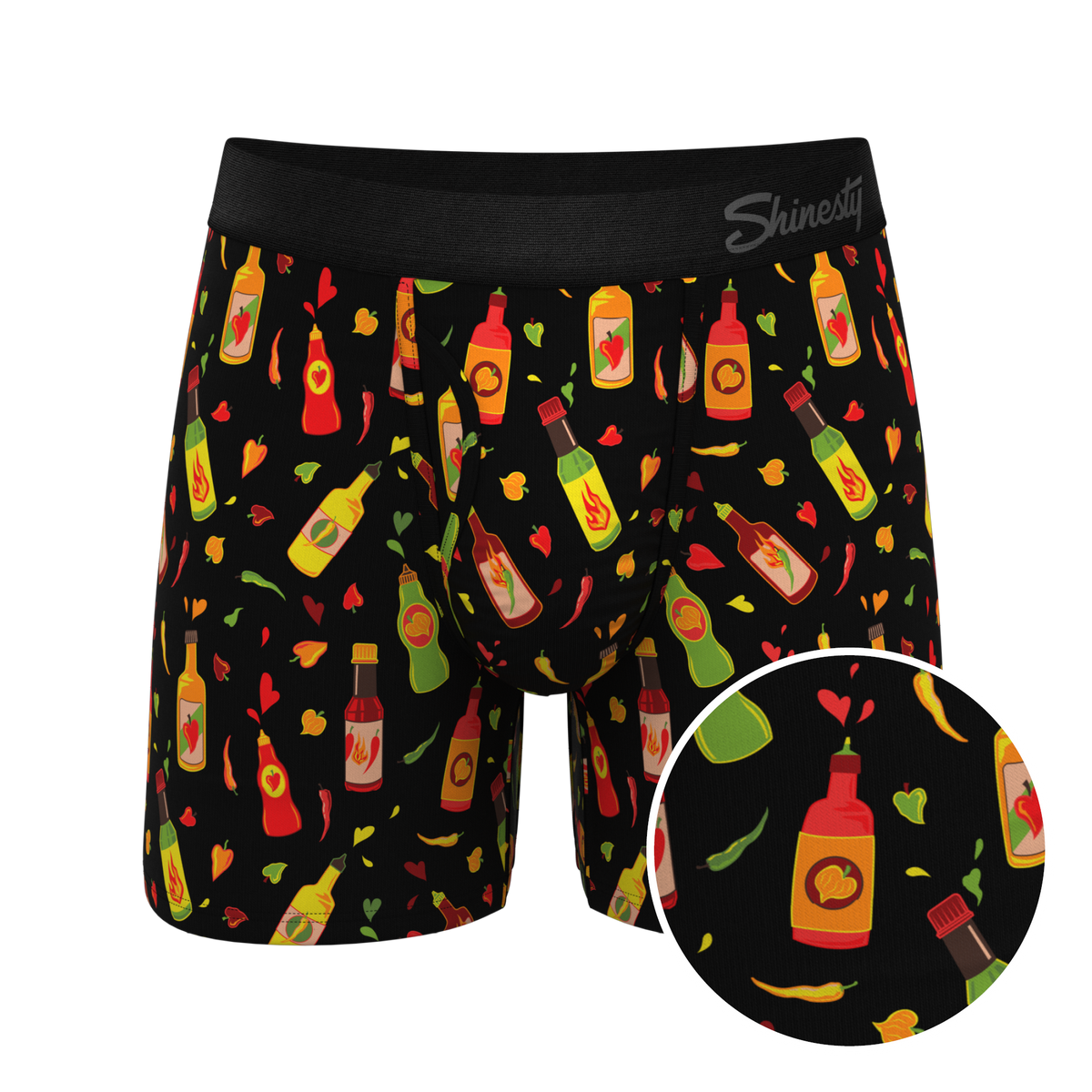 The Gotcha Sriracha | Hot Sauce Ball Hammock® Pouch Underwear With Fly - Shinesty