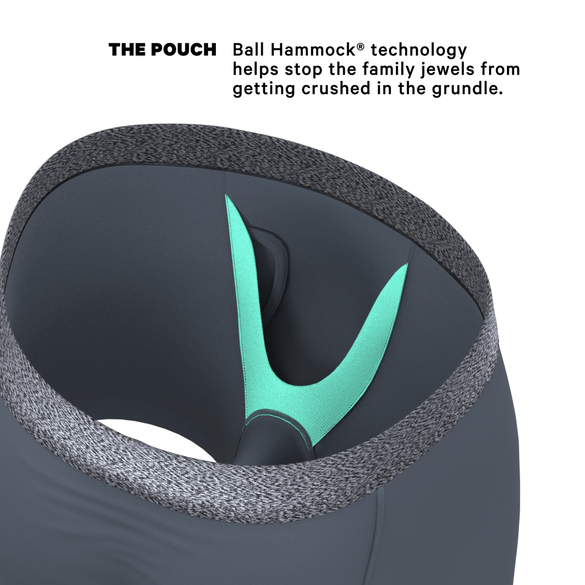 The Graphite | Tonal Grey Ball Hammock® Pouch Underwear With Fly - Shinesty