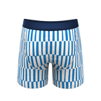 The Hamptons | Blue Mosaic Stripe Ball Hammock® Pouch Underwear With Fly - Shinesty