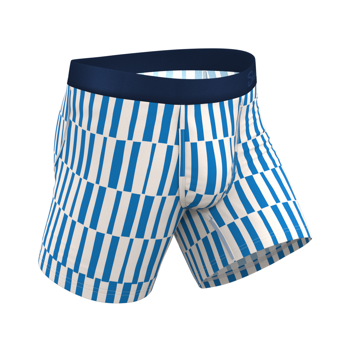 The Hamptons | Blue Mosaic Stripe Ball Hammock® Pouch Underwear - Shinesty