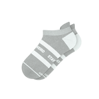 The Haze | Grey and White Stripe Heel Hammock™ Ankle Socks - Shinesty