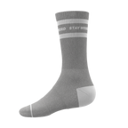 The Haze | Grey and White Stripe Heel Hammock™ Crew Socks - Shinesty