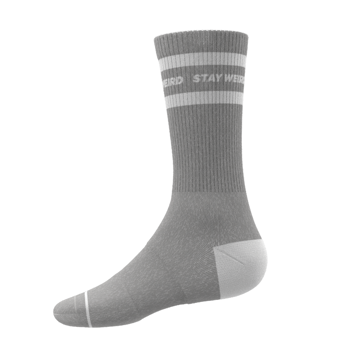 The Haze | Grey and White Stripe Heel Hammock™ Crew Socks - Shinesty