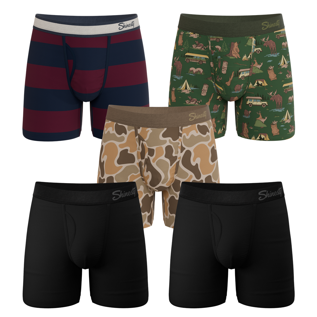The Hide and Hunt | Ball Hammock® Pouch Boxer Briefs with Fly 5 Pack - Shinesty