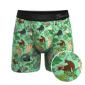 The Hornography | Tropical Animals Ball Hammock® Pouch Underwear With Fly - Shinesty