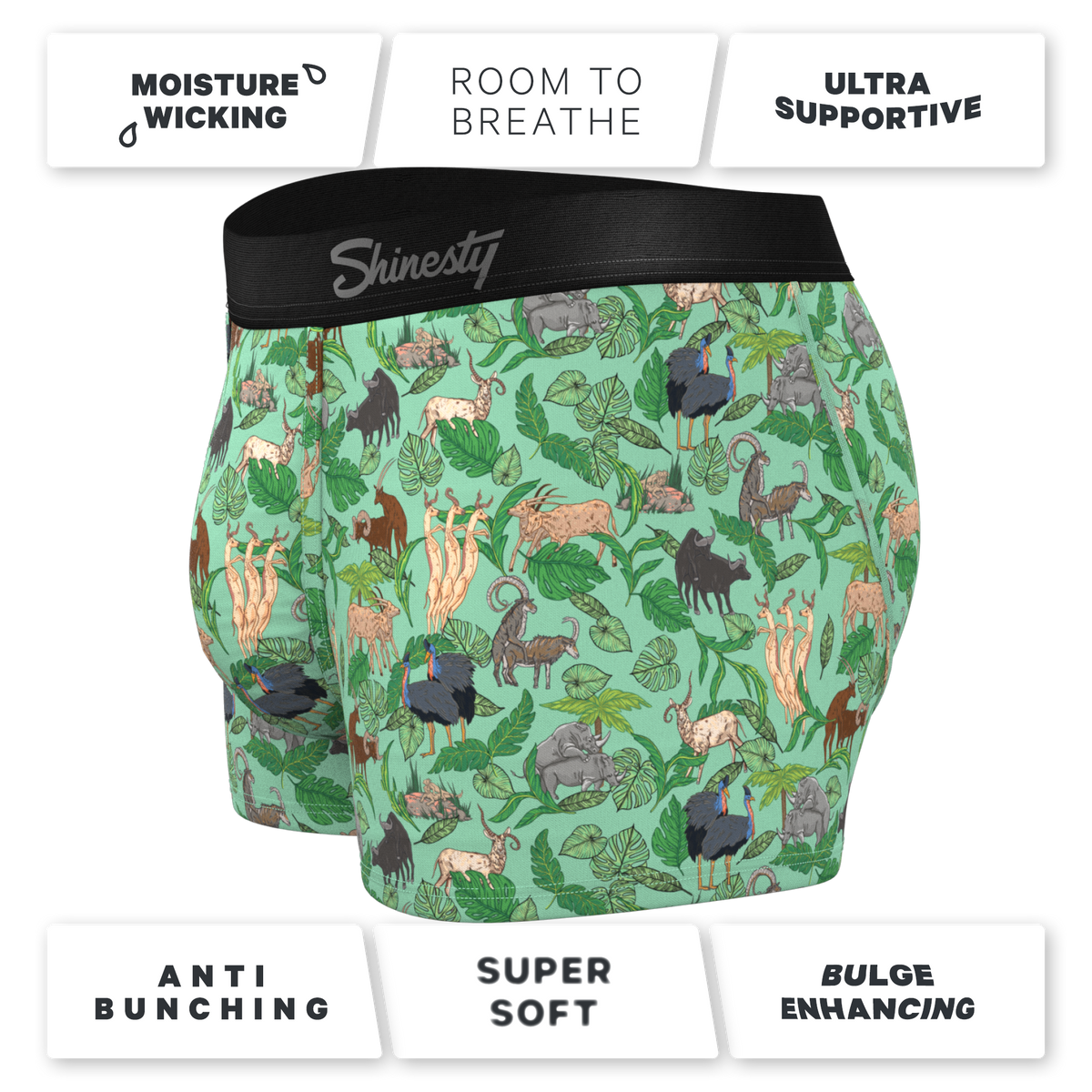 The Hornography | Tropical Animals Ball Hammock® Pouch Trunks Underwear - Shinesty