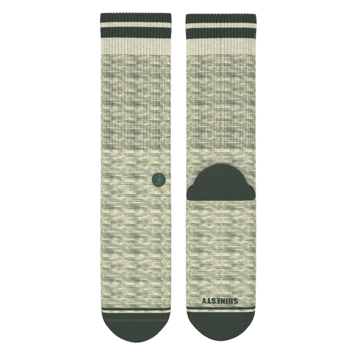 The Illusion | Green Pattern Heel Hammock™ Crew Socks - Shinesty