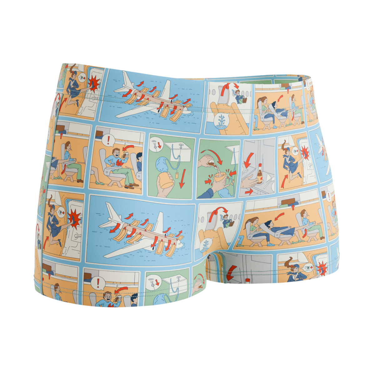 The Improper Protocol | Airplane Pamphlet Modal Boyshort Underwear - Shinesty