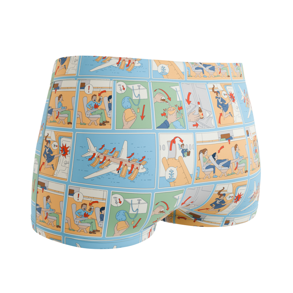 The Improper Protocol | Airplane Pamphlet Modal Boyshort Underwear - Shinesty